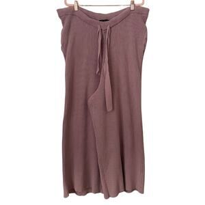Eloquii‎ Pants Womens 22/24 Mauve Pink Ribbed Knit Wide Leg Pull On Loungewear